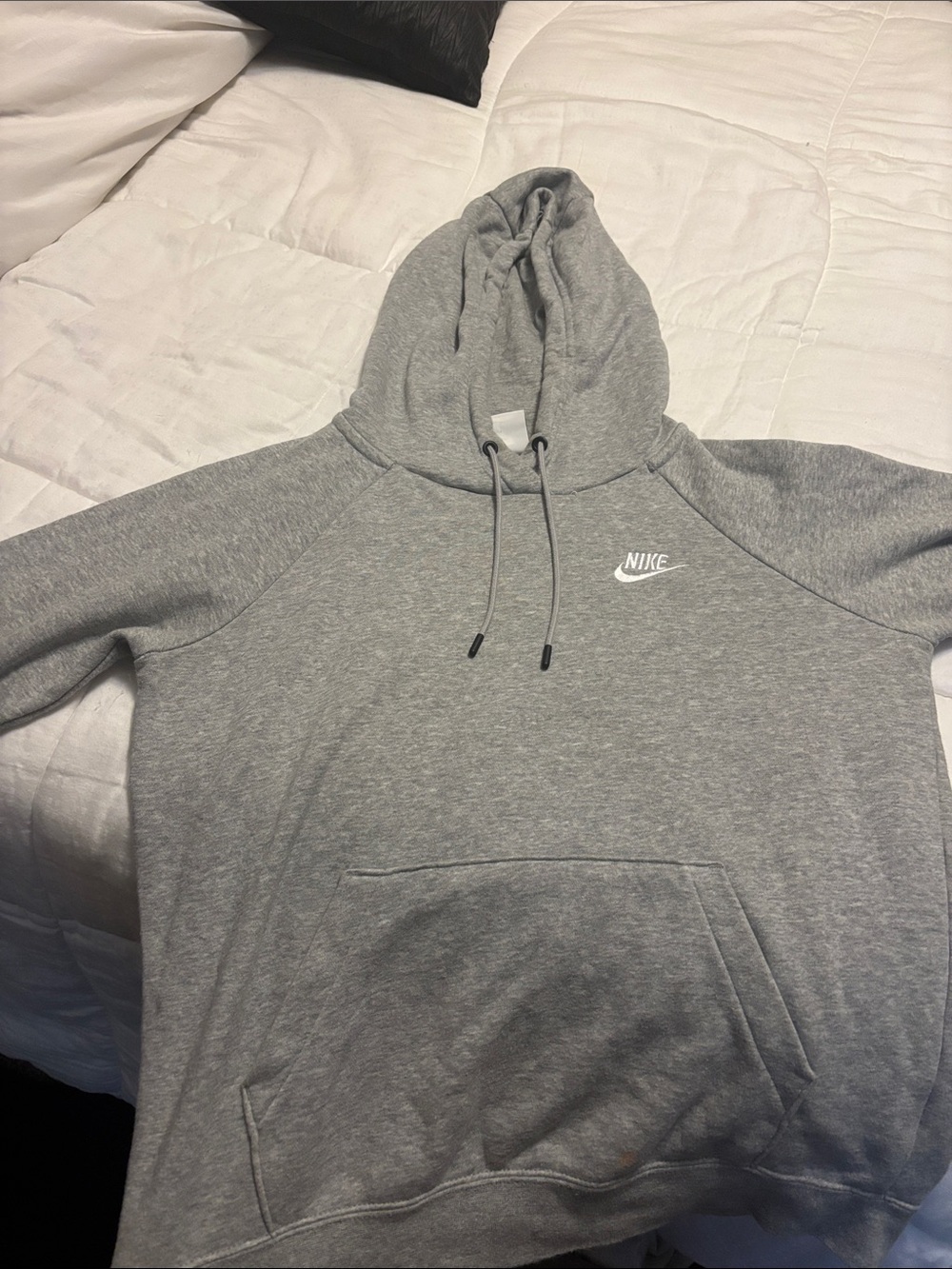 Nike Gray Hooded Pullover Sweatshirt with White Swoosh